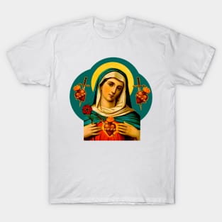 The burning and painful heart of the Virgin Mary of Sorrows T-Shirt